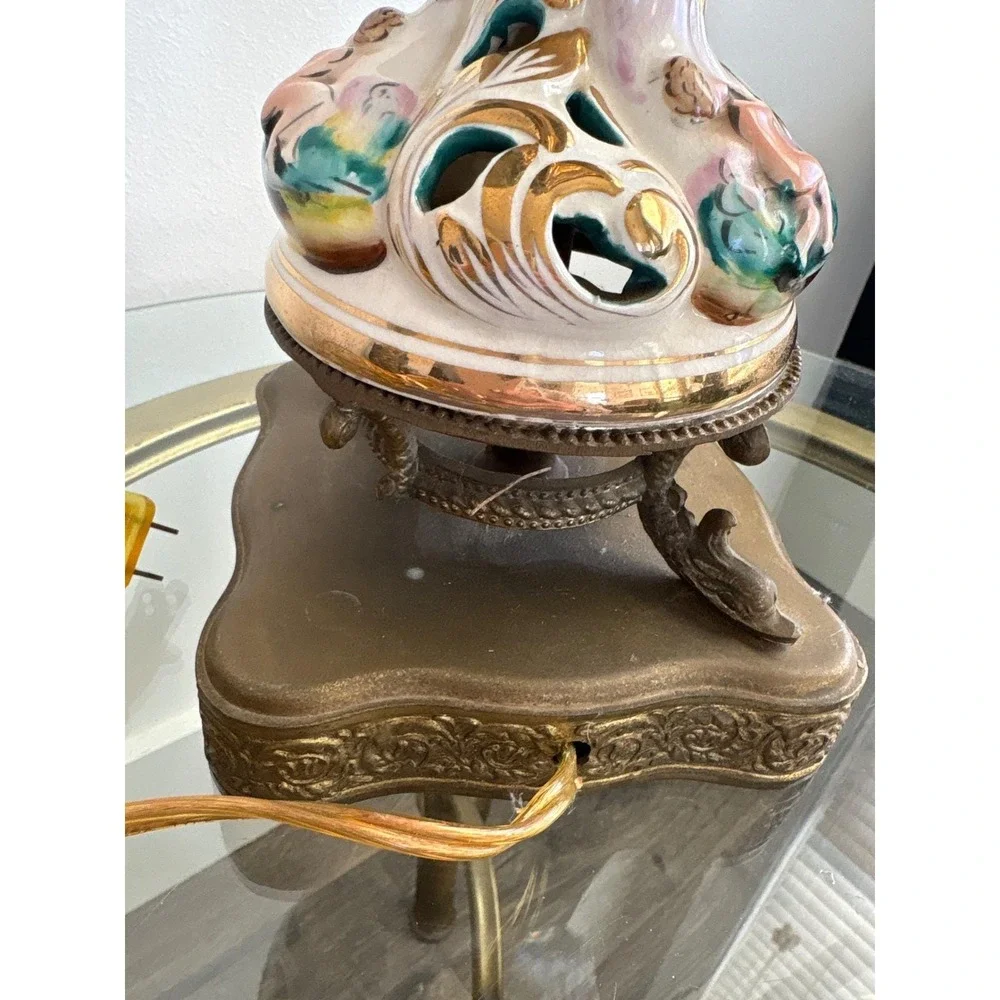 Vintage‎ 30's Italian Capodimonte Pierced Porcelain Cherub Angel 27